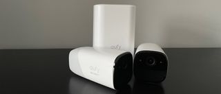 The Eufycam 2 Pro kit comprising two cameras and a base station