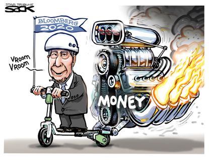 Political Cartoon U.S. Bloomberg 2020 Running