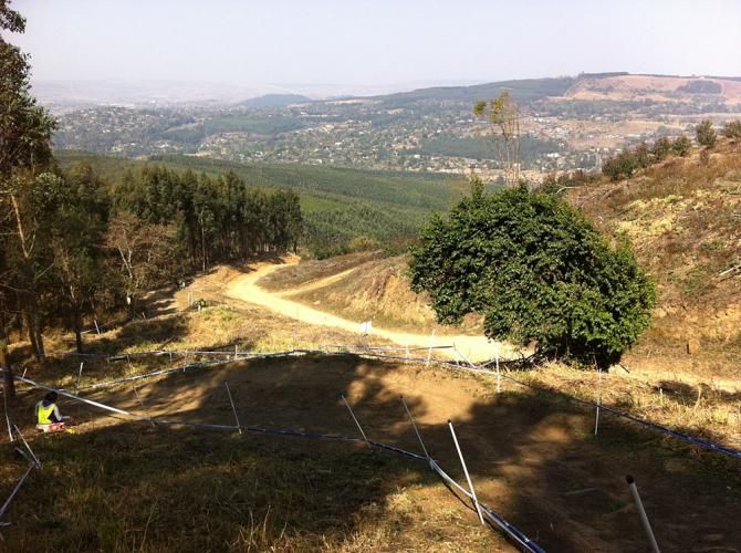A view of Pietermaritzburg from the downhill course.