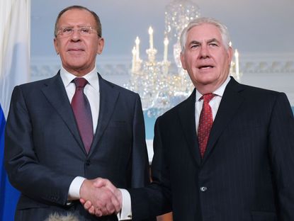 US Secretary of State Rex Tillerson and Russian Foreign Minister Sergei Lavrov.