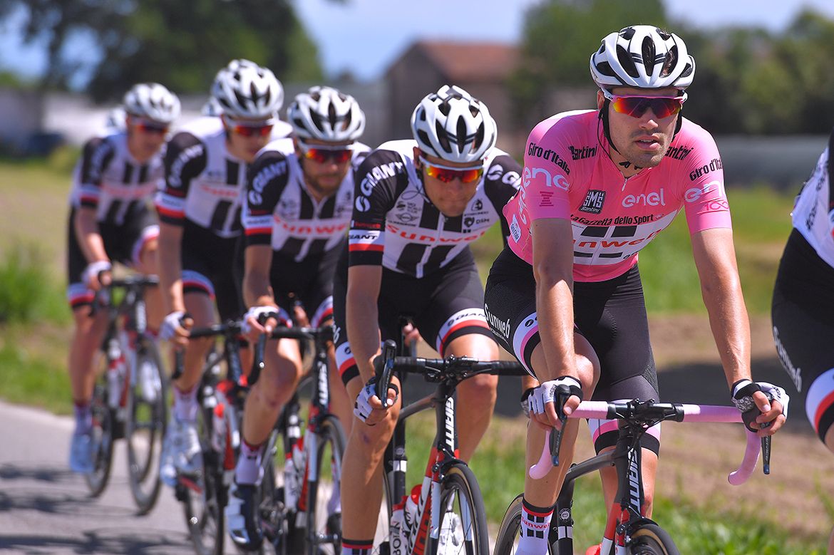 Tom Dumoulin and his Sunweb teammates at the Giro d'Italia