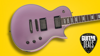 A Harley Benton SC Custom III electric guitar on a yellow background