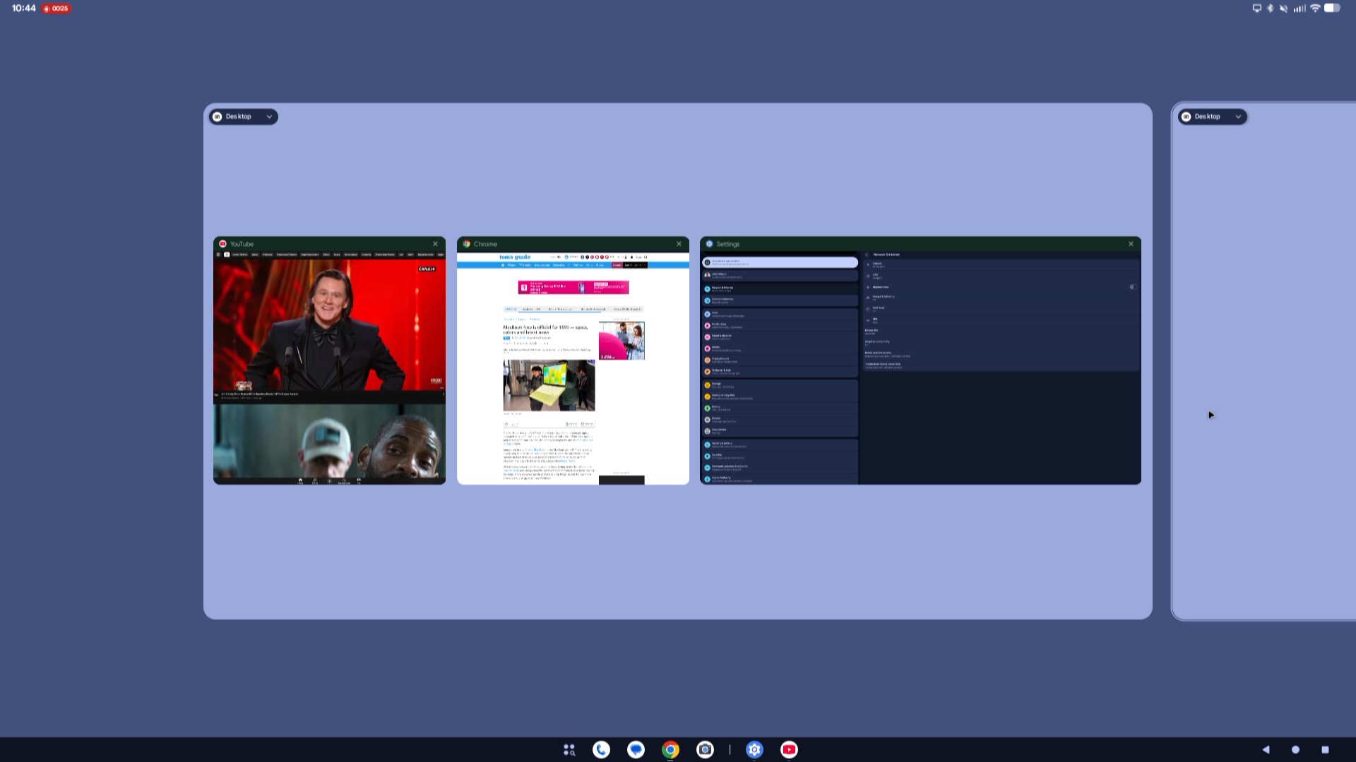 Screenshots showing Pixel 10a desktop mode.