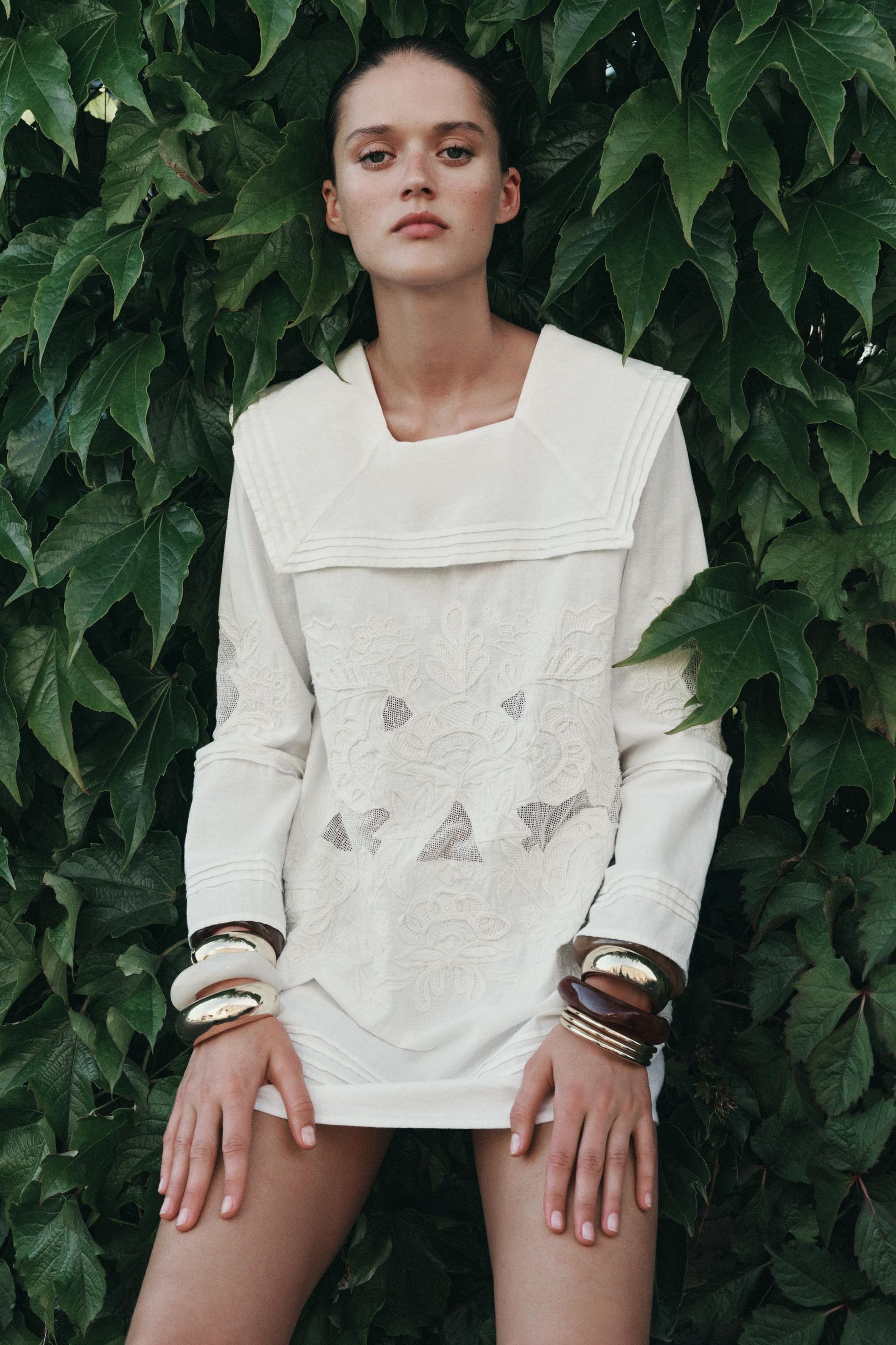 Zw Collection Embroidered Short Dress