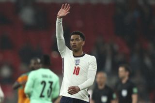 England's Jude Bellingham waves to fans