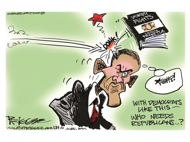 Obama cartoon Leon Panetta book