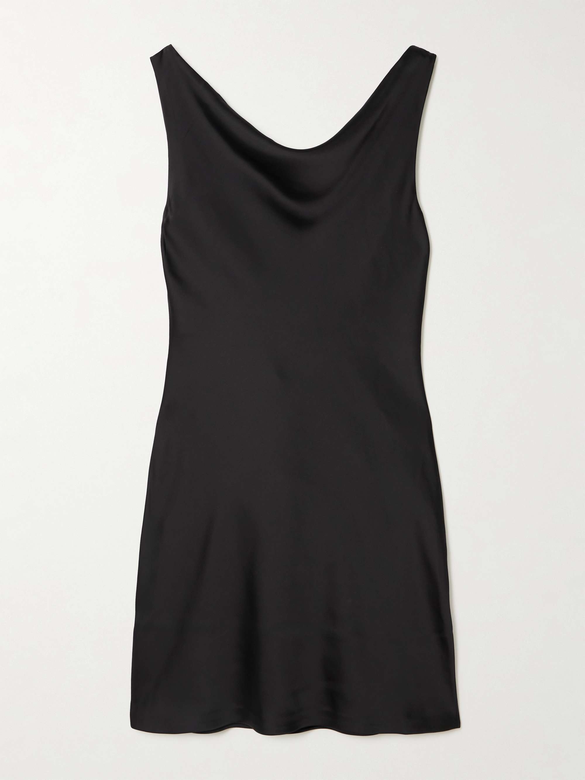 Open-Back Draped Satin Mini Dress
