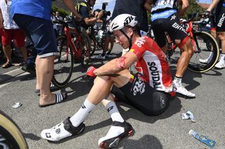 Jens Keukeleire (Lotto Soudal) crashed early on stage 9
