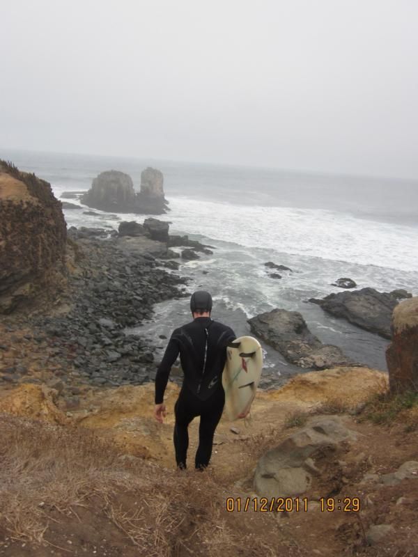Mike Broderick heads out for dawn patrol.