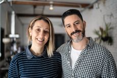 Portrait of a happy couple at home