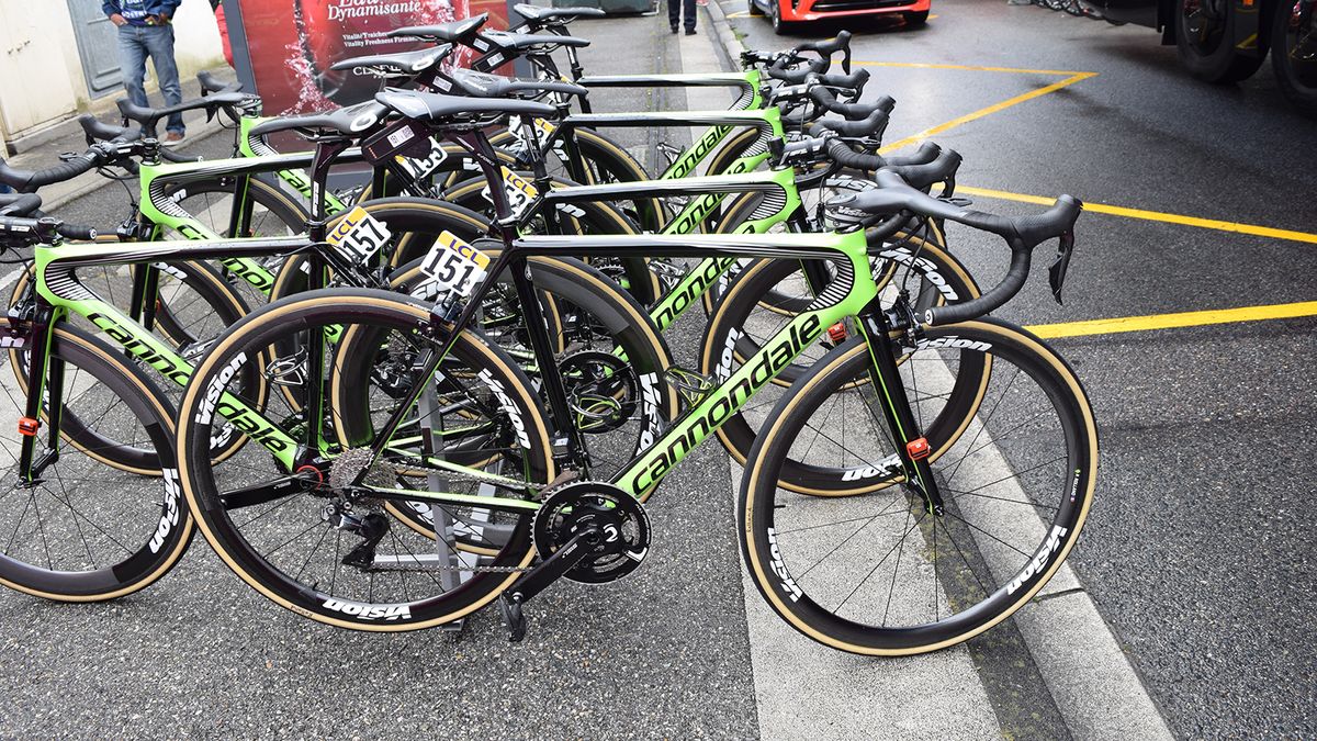 Each EF-Drapac rider used a Cannondale SuperSix on stage 2 of the Criterium du Dauphine