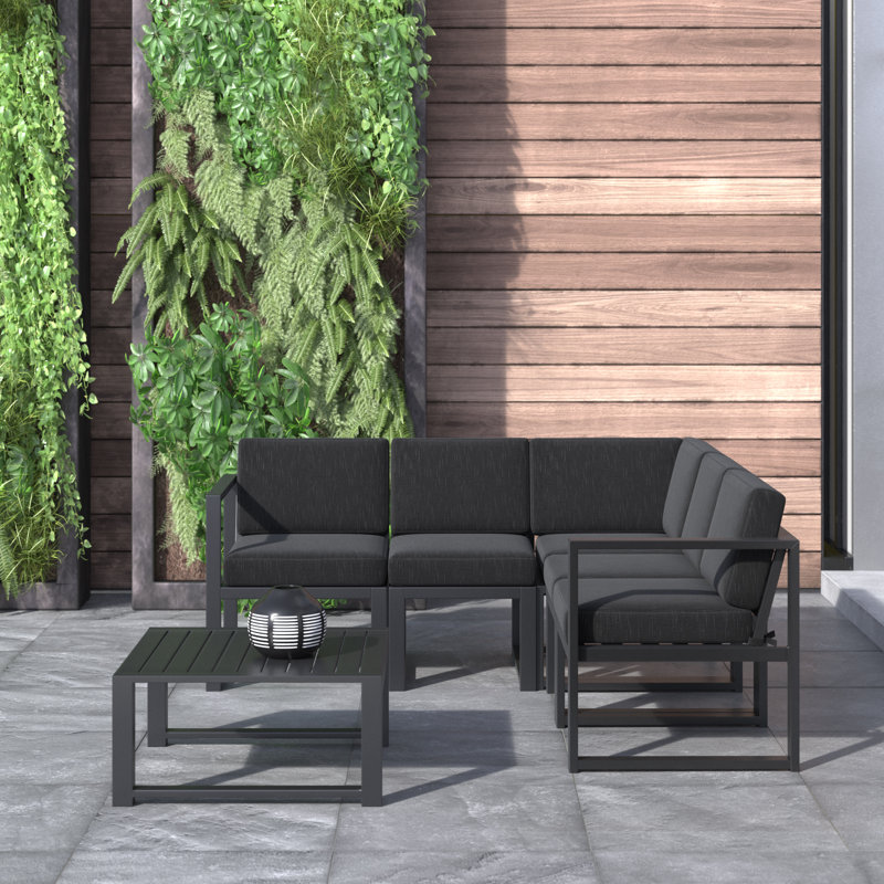 Ivy Bronx Tejas 6 Piece Sectional Seating Group With Cushions & Reviews | Wayfair