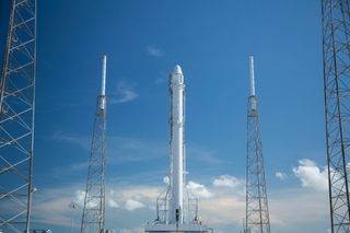 Dragon and Falcon 9 on the Pad