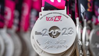 Finishers medals for The TCS London Marathon 2023