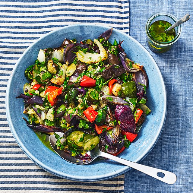 Roast Vegetable Salad With Anchovy Dressing Dinner Recipes Woman & Home