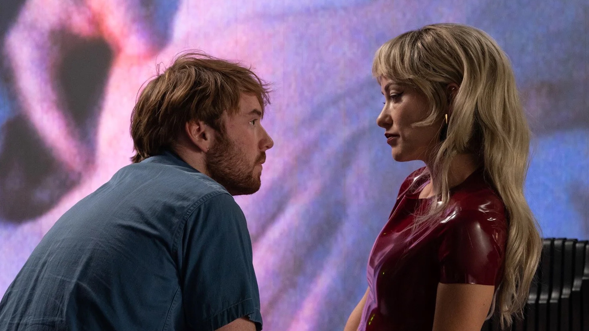 Cooper Hoffman and Olivia Wilde in I Want Your Sex