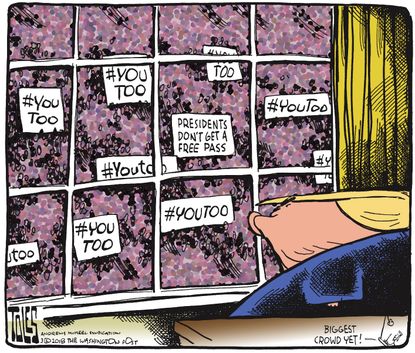 Political cartoon U.S. Trump #MeToo movement allegations