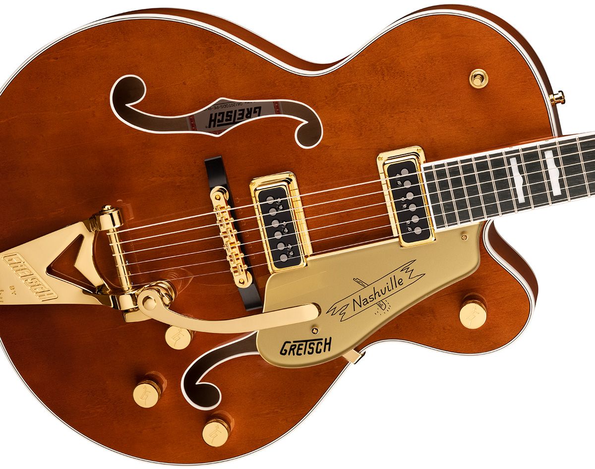 Gretsch G6120TG-DS Players Edition Nashville Hollow Body DS String-Thru Bigsby Gold Hardware Roundup Orange
