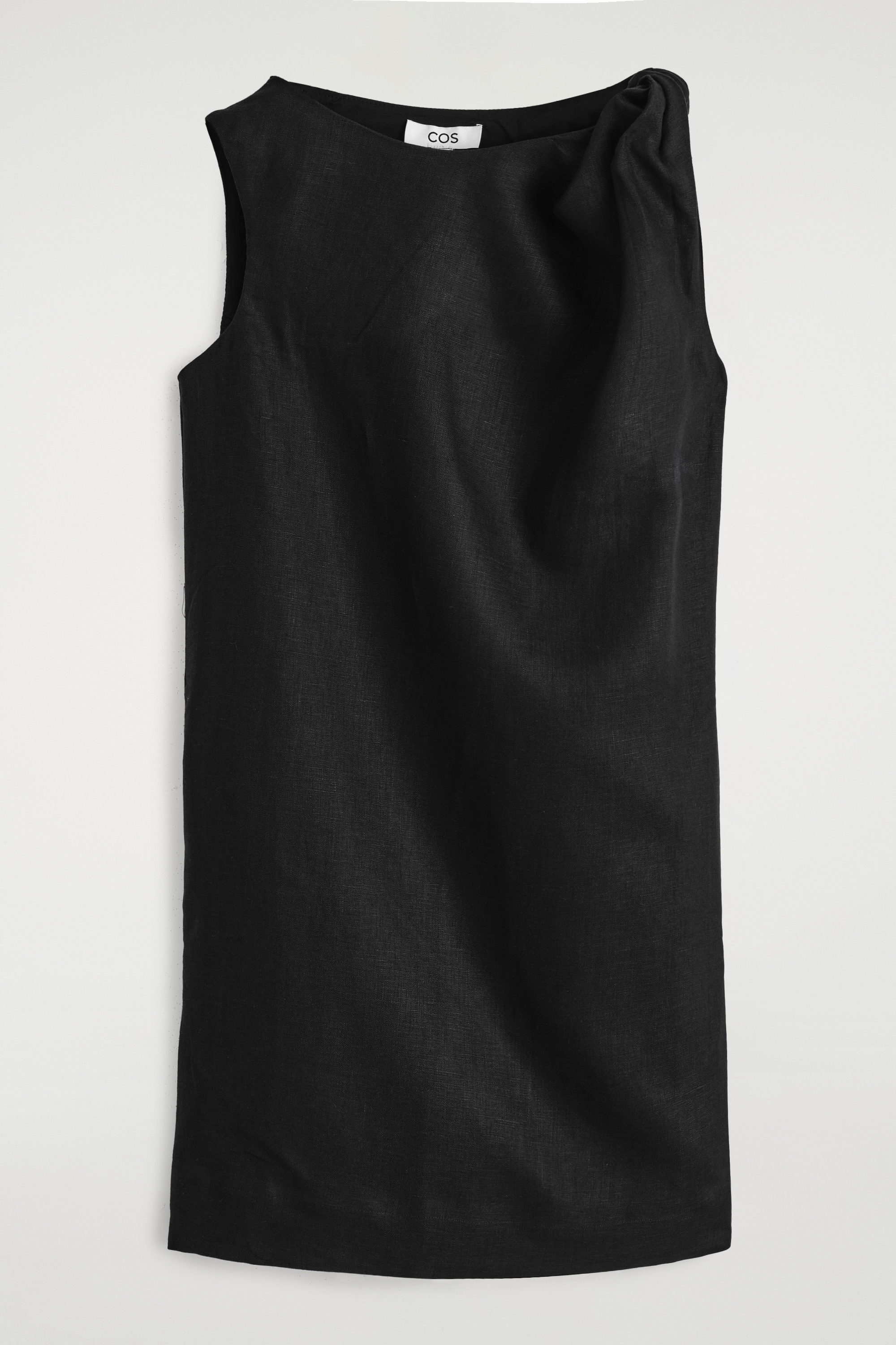 Twist-Detail Linen Mini Dress