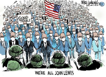 Editorial Cartoon U.S. John Lewis Trump federal agents