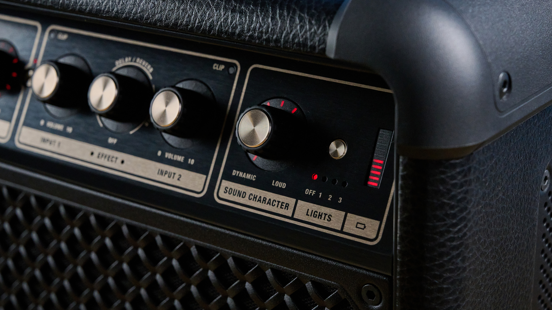 A black and brass Marshall Bromley 750 party speaker