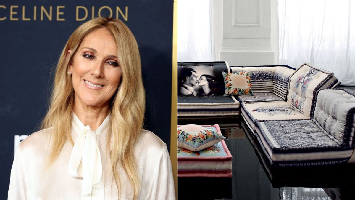 เราได้ระบุโซฟา "Parisian Chic" ของ Celine Dion ในบ้านในลาสเวกัสของเธอ