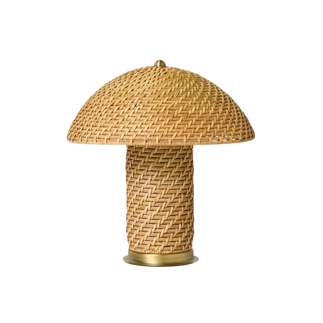 Rattan Accent Table Lamp (includes Led Light Bulb) Brass/brown - Hearth & Hand™ With Magnolia
