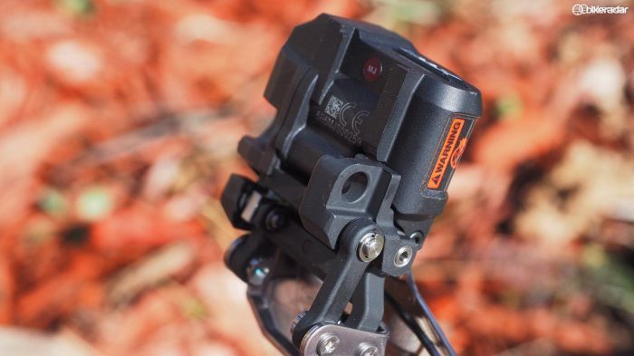 There's just a single front derailleur; different brackets are bolted on to accommodate the various frame attachment methods currently available