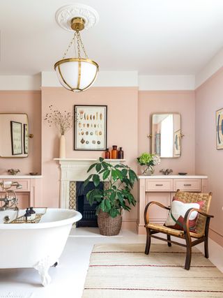 Pink Victorian bathroom design by Anna Haines