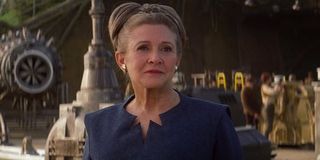 Carrie Fisher as regal Princess Leia in The Force Awakens