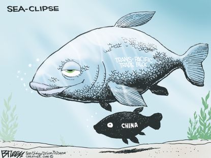 Editorial cartoon TPP world economy China