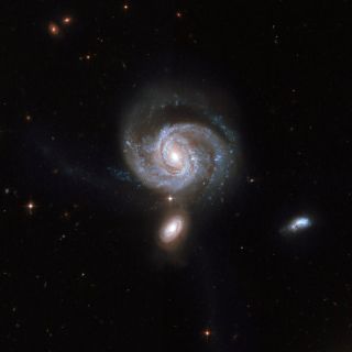 NGC 7674, also known as Markarian 533, is the brightest and largest member of the so-called Hickson 96 compact group of galaxies, consisting of four galaxies.