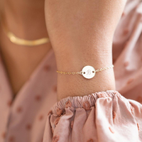 8. Initial Disc Personalised Bracelet, Bloom Boutique | £22
