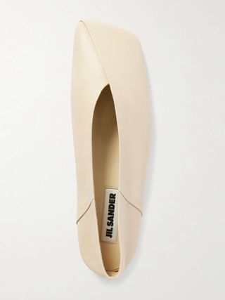 Asymmetric Leather Ballet Flats