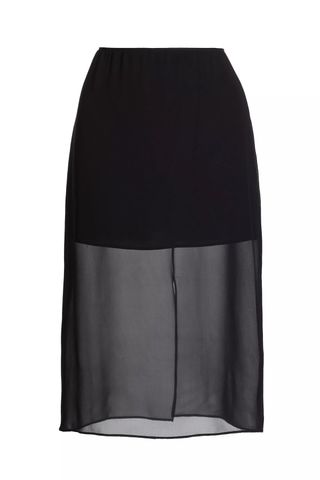 Vince black Sheer Slit Pencil Skirt