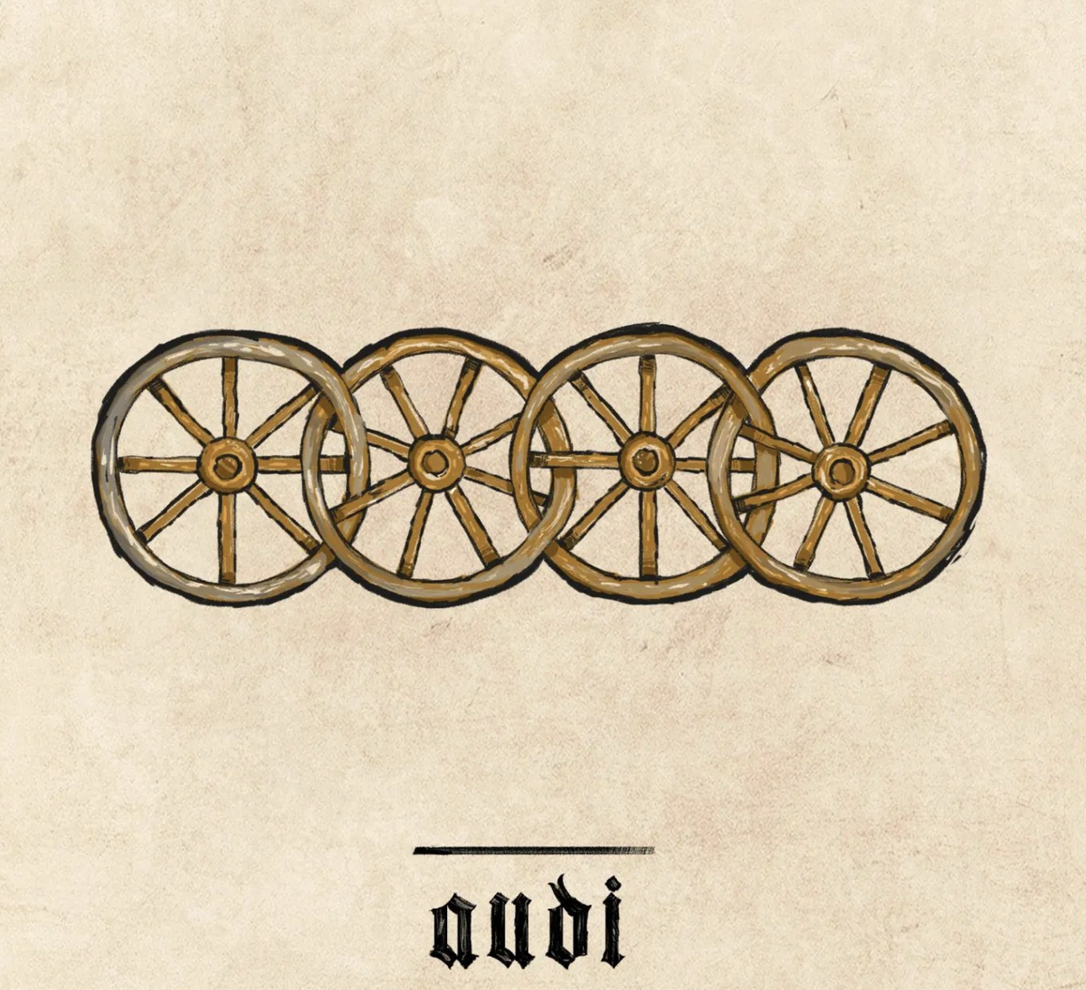 Audi logo in a Medieval style
