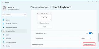 Open Touch Keyboard