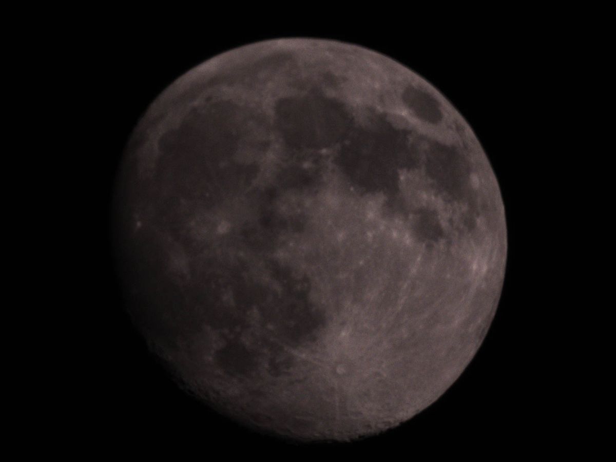 Moon photograph taken with the telescope