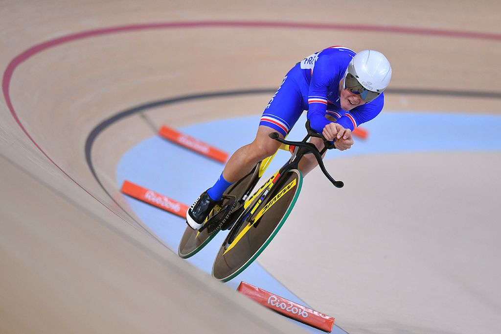 Thomas Boudat (France) riding to fifth in the individual pursuit