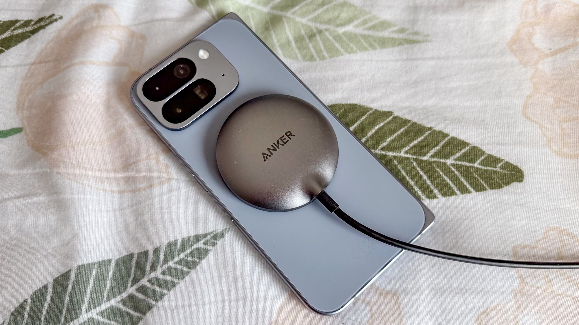 Google Pixel 10 Pro Fold with an Anker MagSafe puck