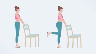 an illo of a woman doing a hamstring curl