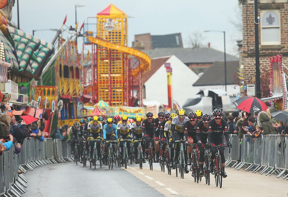 The peloton ride during the third stage of the 2016 Tour de Yorkshire