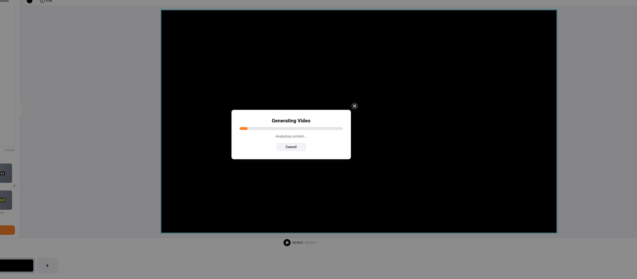 Screenshot from the FlexClip video editing software in use
