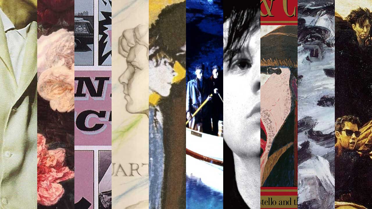 A montage of new wave and post-punk album covers