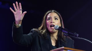 Alexandra Ocasio-Cortez wearing a smart ring