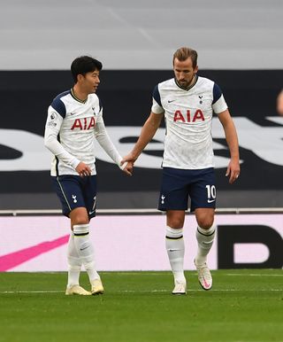 Harry Kane, right, and Son Heung-min