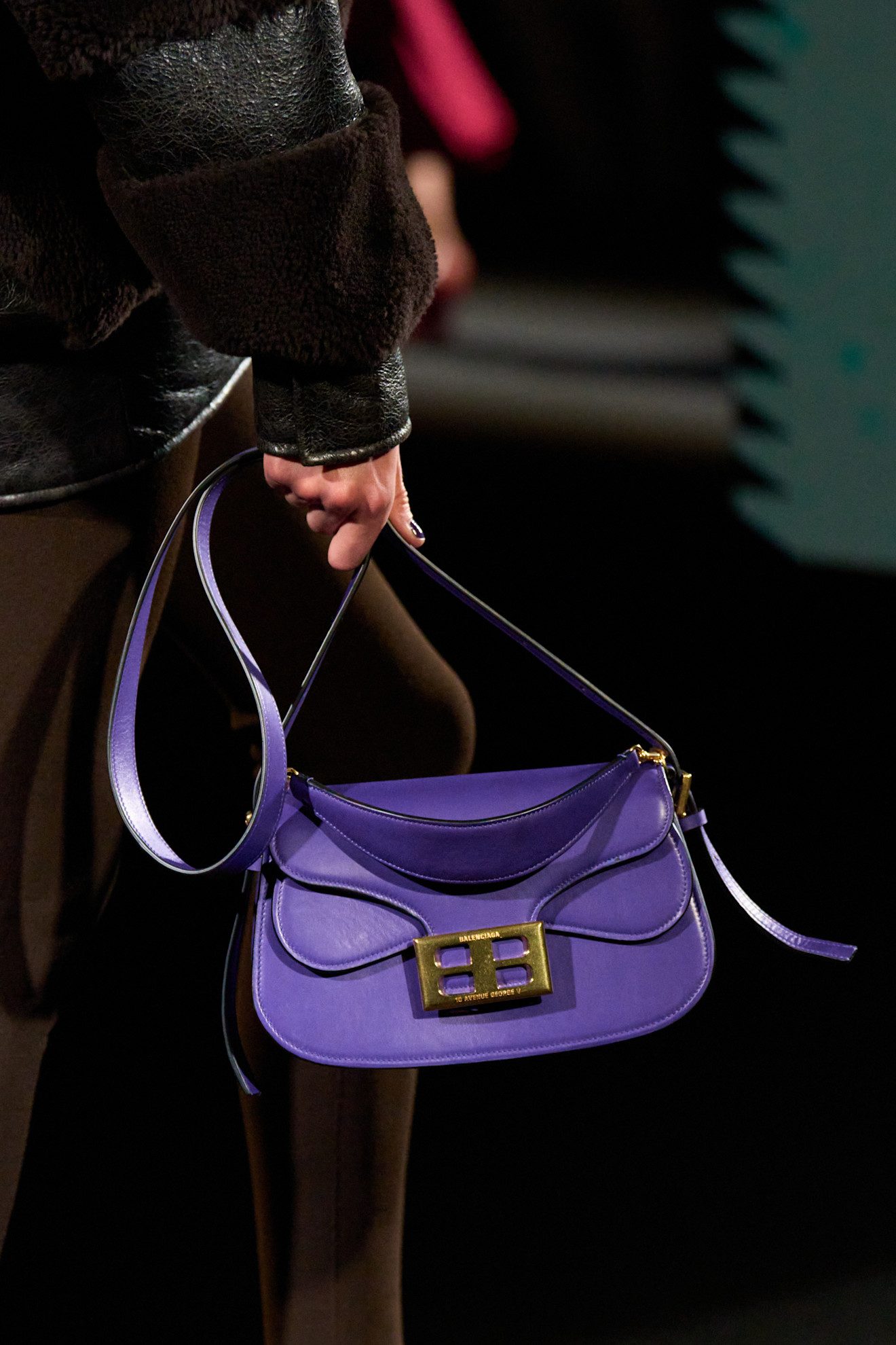 Purple bag trend on the Balenciaga Fall 2026 runway