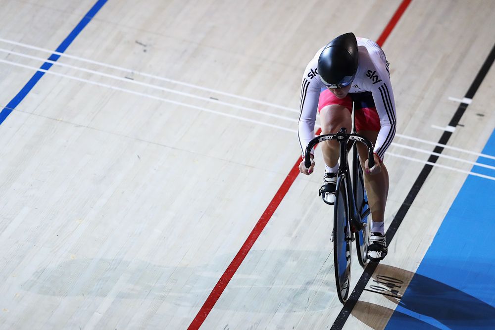 Katy Marchant of Great Britain competes in the Women's 500m Time Trial Final