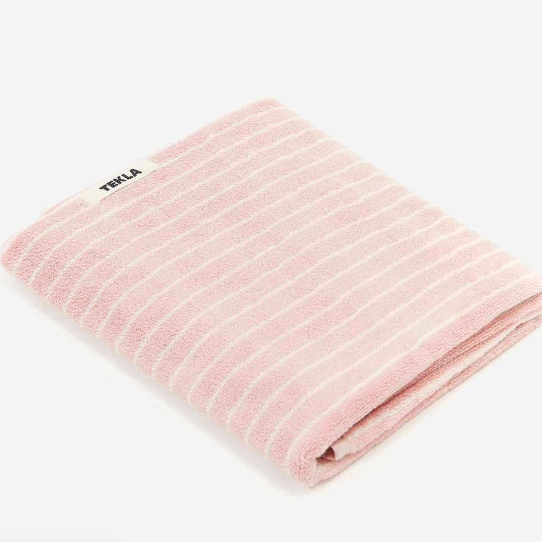 Tekla Striped Bath Towel - Shaded Pink Stripes