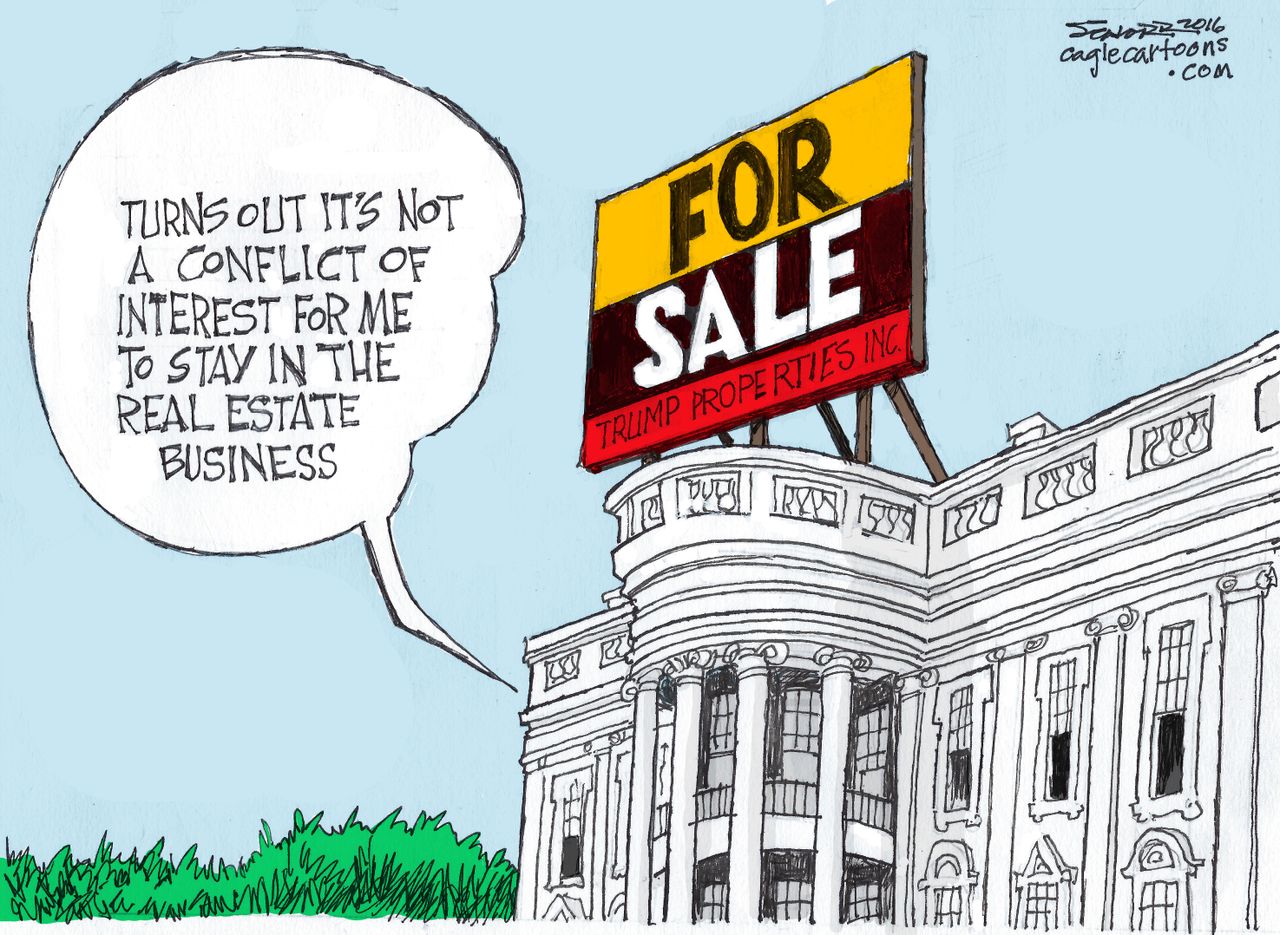 Political cartoon U.S. Donald Trump real estate business